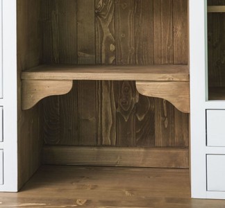 Casa Padrino Landhausstil Küchenschrank Weiß / Braun 137 x 50 x H. 197 cm - 2 Teiliger Küchenschrank mit 5 Türen und 7 Schubladen - Landhausstil Küchenmöbel