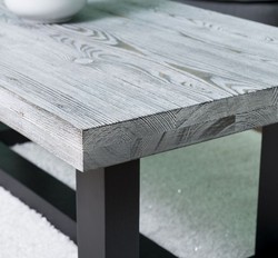 Casa Padrino Country Style Coffee Table Gray / Black 120 x 60 x H. 45 cm - Solid Wood Living Room Table - Living Room Furniture in Country Style