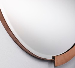 Casa Padrino espejo de lujo rojo-cobre 81 x H. 84 cm - Espejo de Pared Elegante con Marco de Metal - Muebles de Lujo