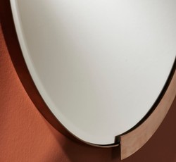Casa Padrino espejo de lujo rojo-cobre 81 x H. 84 cm - Espejo de Pared Elegante con Marco de Metal - Muebles de Lujo