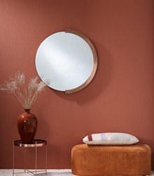Casa Padrino espejo de lujo rojo-cobre 81 x H. 84 cm - Espejo de Pared Elegante con Marco de Metal - Muebles de Lujo