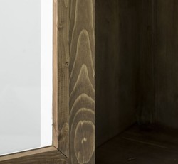 Casa Padrino gabinete de cocina de estilo campestre blanco / marrón 179 x 47 x H. 225 cm - Gabinete de Cocina de Madera Maciza con 4 Puertas y 3 Cajones - Muebles de Cocina de Estilo Campestre 