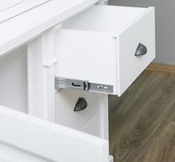 Casa Padrino armario de estilo campestre de madera maciza con 3 puertas y 3 cajones blanco 120 x 51 x H. 228 cm - Armario de Salón - Muebles de Estilo Campestre 