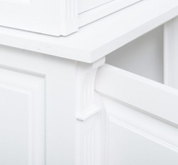 Casa Padrino armario de estilo campestre de madera maciza con 3 puertas y 3 cajones blanco 120 x 51 x H. 228 cm - Armario de Salón - Muebles de Estilo Campestre 