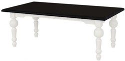 Casa Padrino table basse style campagnard noir / blanc 120 x 65 x H. 45 cm - Table de Salon en Bois Massif de Style Campagnard