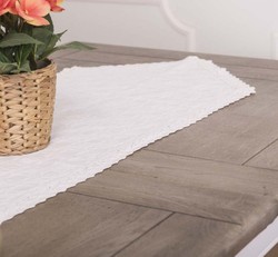 Casa Padrino tavolo da pranzo stile country marrone / bianco 160-200 x 90 x A. 78 cm - Tavolo da Cucina in Legno Massello con Piano Allungabile in Rovere