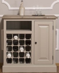 Casa Padrino country style wine cabinet with door beige / natural 90 x 41 x H. 90 cm - Country Style Furniture
