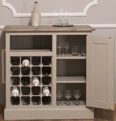 Casa Padrino country style wine cabinet with door beige / natural 90 x 41 x H. 90 cm - Country Style Furniture