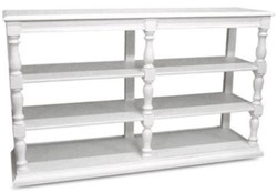 Casa Padrino console de style campagnard blanc 160 x 45 x H. 95 cm - Meuble étagère en bois massif - Mobilier de Style Campagnard 