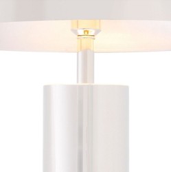 Casa Padrino lampe de table de luxe argent / noir Ø 50 x H. 70 cm - Lampe de Table avec Abat-Jour en Métal Rond