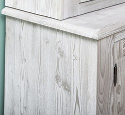Casa Padrino armoire de cuisine de style campagnard gris / blanc 244 x 47 x H. 225 cm - Armoire 2 pièces avec 6 portes et 12 tiroirs - Meubles de Cuisine de Style Campagnard
