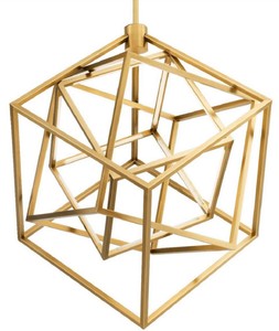 Casa Padrino Designer LED Kronleuchter Antik Messingfarben 82 x 78 x H. 82 cm - Moderner Luxus Kronleuchter - Luxus Möbel