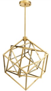 Casa Padrino Designer LED Kronleuchter Antik Messingfarben 82 x 78 x H. 82 cm - Moderner Luxus Kronleuchter - Luxus Möbel