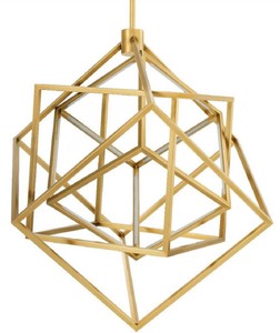 Casa Padrino Designer LED Kronleuchter Antik Messingfarben 82 x 78 x H. 82 cm - Moderner Luxus Kronleuchter - Luxus Möbel