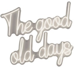 Casa Padrino Insegna al Neon LED di Lusso The Good Old Days Bianco Neon 97 x 2 x A. 90 cm - Segno Decorativo a LED - Decorazione Murale di Lusso