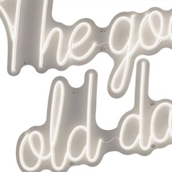 Casa Padrino Insegna al Neon LED di Lusso The Good Old Days Bianco Neon 97 x 2 x A. 90 cm - Segno Decorativo a LED - Decorazione Murale di Lusso
