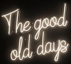 Casa Padrino Insegna al Neon LED di Lusso The Good Old Days Bianco Neon 97 x 2 x A. 90 cm - Segno Decorativo a LED - Decorazione Murale di Lusso