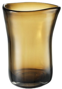 Casa Padrino vaso di vetro decorativo di lusso marrone Ø 20 x A. 27,5 cm - Vaso di Fiori Soffiato a Mano - Accessori di Decorazione di Lusso