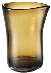 Casa Padrino luxury decorative glass vase brown Ø 20 x H. 27.5 cm - Hand Blown Flower Vase - Luxury Decoration Accessories