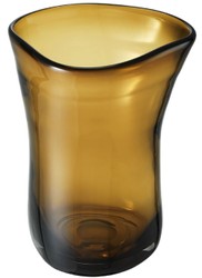 Casa Padrino luxury decorative glass vase brown Ø 20 x H. 27.5 cm - Hand Blown Flower Vase - Luxury Decoration Accessories