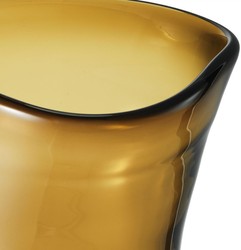 Casa Padrino luxury decorative glass vase brown Ø 20 x H. 27.5 cm - Hand Blown Flower Vase - Luxury Decoration Accessories