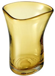Casa Padrino vaso di vetro decorativo di lusso giallo Ø 20 x A. 27,5 cm - Vaso di Fiori Soffiato a Mano - Accessori di Decorazione di Lusso