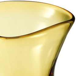 Casa Padrino vaso di vetro decorativo di lusso giallo Ø 20 x A. 27,5 cm - Vaso di Fiori Soffiato a Mano - Accessori di Decorazione di Lusso
