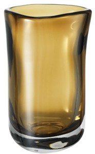 Casa Padrino luxury decorative glass vase brown Ø 14 x H. 22 cm - Hand Blown Flower Vase - Luxury Decoration Accessories
