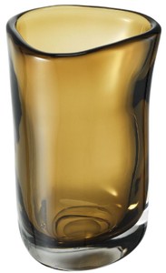 Casa Padrino Luxus Deko Glas Vase Braun Ø 14 x H. 22 cm - Mundgeblasene Blumenvase - Luxus Deko Accessoires