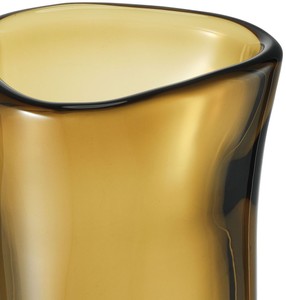 Casa Padrino Luxus Deko Glas Vase Braun Ø 14 x H. 22 cm - Mundgeblasene Blumenvase - Luxus Deko Accessoires