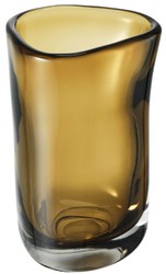 Casa Padrino luxury decorative glass vase brown Ø 14 x H. 22 cm - Hand Blown Flower Vase - Luxury Decoration Accessories