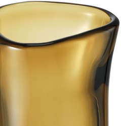 Casa Padrino luxury decorative glass vase brown Ø 14 x H. 22 cm - Hand Blown Flower Vase - Luxury Decoration Accessories