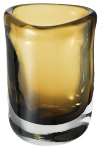 Casa Padrino luxury decorative glass vase brown Ø 12 x H. 17 cm - Hand Blown Flower Vase - Luxury Decoration Accessories