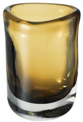 Casa Padrino vase décoratif en verre de luxe marron Ø 12 x H. 17 cm - Vase à Fleurs Soufflé à la Bouche - Accessoires de Décoration de Luxe