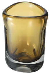 Casa Padrino vase décoratif en verre de luxe marron Ø 12 x H. 17 cm - Vase à Fleurs Soufflé à la Bouche - Accessoires de Décoration de Luxe