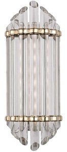 Casa Padrino Lámpara de Pared LED Art Deco de Lujo Latón Antiguo 16,5 x 10,8 x A. 41,9 cm - Calidad de Lujo