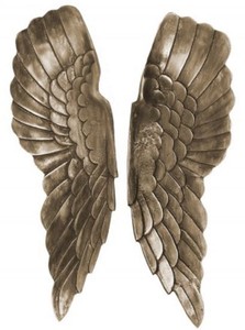 Casa Padrino Wanddeko Engelsflügel Antik Silber / Bronze