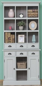 Casa Padrino armario de estilo campestre gris 97 x 40 x A. 210 cm - Armario estante de madera maciza con 2 puertas y 6 cajones - Muebles de Estilo Campestre