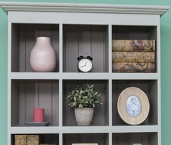 Casa Padrino Landhausstil Massivholz Schrank mit 2 Türen und 6 Schubladen Grau
