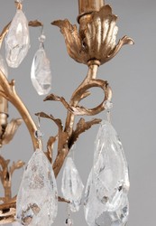 Casa Padrino lampadario barocco di lusso bronzo Ø 118 x A. 171,5 cm - Lampadario fatto a mano in ferro battuto con nobili tendaggi in vetro veneziano in cristallo a forma di goccia