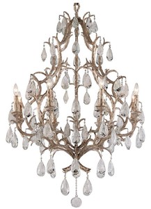 Casa Padrino lustre baroque de luxe bronze Ø 93 x H. 136 cm - Lustre fait main en fer forgé avec des tentures en verre cristal vénitien noble en forme de larme