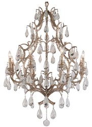 Casa Padrino lampadario barocco di lusso bronzo Ø 93 x A. 136 cm - Lampadario fatto a mano in ferro battuto con nobili tendaggi in vetro veneziano in cristallo a forma di goccia