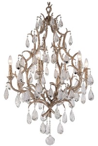 Casa Padrino lustre baroque de luxe bronze Ø 71 x H. 110,5 cm - Lustre fait main en fer forgé avec des tentures en verre cristal vénitien noble en forme de larme