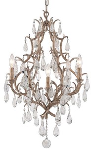 Casa Padrino lustre baroque de luxe bronze Ø 51 x H. 77,5 cm - Lustre fait main en fer forgé avec des tentures en verre cristal vénitien noble en forme de larme