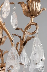 Casa Padrino lámpara de pared barroca de lujo bronce 12,7 x 10 x A. 41,9 cm - Lámpara de pared hecha a mano de hierro forjado con cortinas de cristal veneciano noble en forma de lágrima
