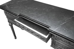 Casa Padrino Baroque console silver with marble top and 5 drawers 126 x 43 x H79 cm - console table secretary - furniture Casa Padrino Baroque console silver with marble top and 5 drawers 126 x 43 x H79 cm - console table secretary - furniture
