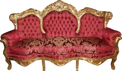 Casa Padrino divano barocco 3 posti lord bordeaux rosso / oro 184 x 81 x A. 125 cm - Divano da soggiorno fatto a mano con motivo elegante - Mobili Barocchi Casa Padrino divano barocco 3 posti lord bordeaux rosso / oro 184 x 81 x A. 125 cm - Divano da soggiorno fatto a mano con motivo elegante - Mobili Barocchi