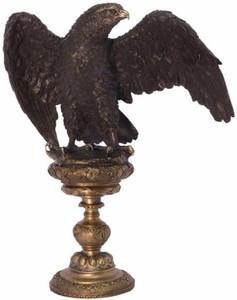 Casa Padrino escultura de bronce Art Deco águila sobre base negro / gris 34 x 22 x A. 37,7 cm - figura de bronce - figura de decoración - Accesorios de Decoración