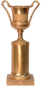 Casa Padrino baroque bronze decorative vase with base bronze 21.4 x 14.5 x H. 41.9 cm - Trophy - Living Room Decoration