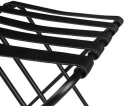 Casa Padrino scaffale bagagli di lusso nero 55 x 44 x A. 50 cm - Scaffale bagagli pieghevole con acciaio verniciato a polvere e pelle sintetica - Accessori per Hotel